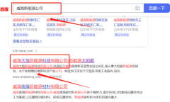 威海*恒新能源科技有限公司網站排名參考網站